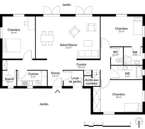 Plan De Maison Avec Chambres Et Salles De Bain Pagesjaunes