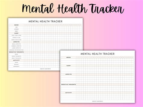 Mental Health Tracker Bundle Printable Worksheets Journal Pages For Depression Anxiety Bpd