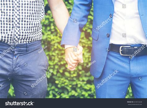 Gay Couple Love Holding Hands Gay Stock Photo 614414228 Shutterstock
