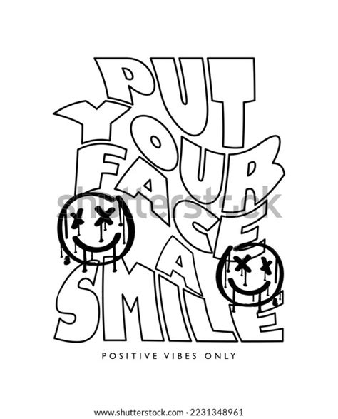 Smiling Emoji Drawings Text Vector Illustration Stock Vector (Royalty ...