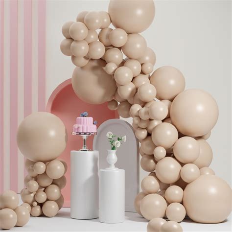 Amazon Double Stuffed Beige Balloons Nude Beige Tan Balloon Arch Inch Double