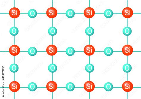 Structure of Silicon Dioxide Stock Vector | Adobe Stock