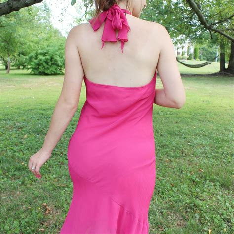 Vintage Y K Hot Pink Halter Mini Dress By Hot Kiss Gem