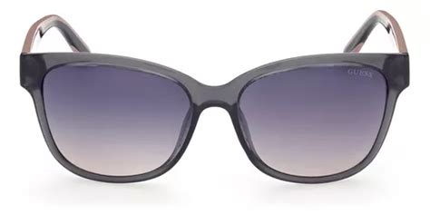 Lente Solar Guess Dama Cuadrada Gu Dise O Degradado Lente Humo Armaz N Gris Varilla Nude