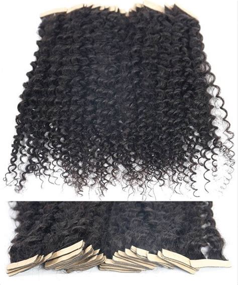 Dolago Natural B C Kinky Curly Tape In Human Hair Extensions For