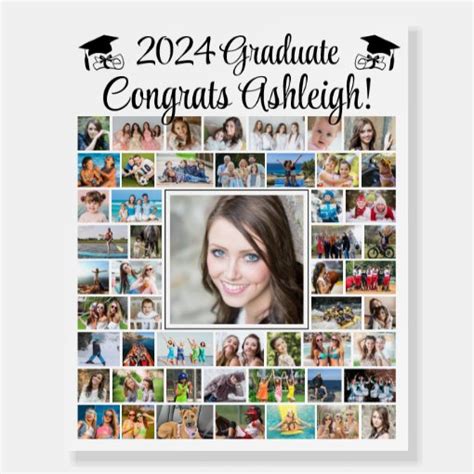 Modern Congrats Graduate 52 Photo Collage Foam Board Zazzle