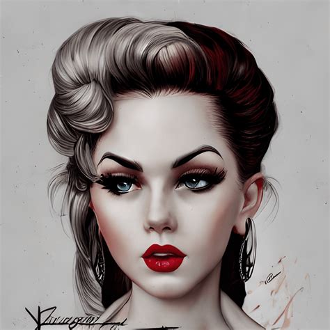 Hyper Detailed Realistic Rockabilly Pin Up Woman · Creative Fabrica