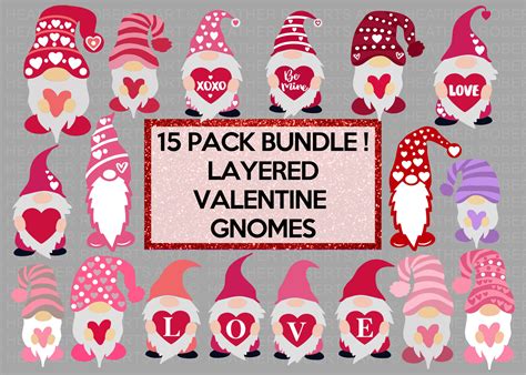 Valentine Gnomes Layered Svg Bundle Layered Gnomes Svg Etsy