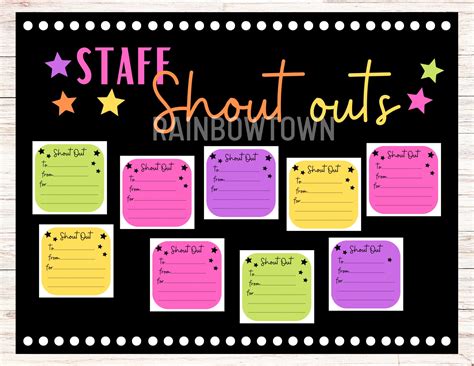 Shout Outs Bulletin Board Kit Staff Appreciation Shout Out - Etsy Australia