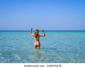 Sexy Blonde Model Bikini On Beach Stock Photo 1253178292 Shutterstock