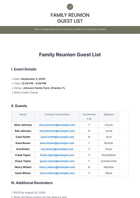 Free Reunion Templates to Edit Online