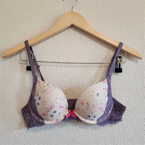 Victoria S Secret Dream Angel Push Up Floral Rhinestone Purple