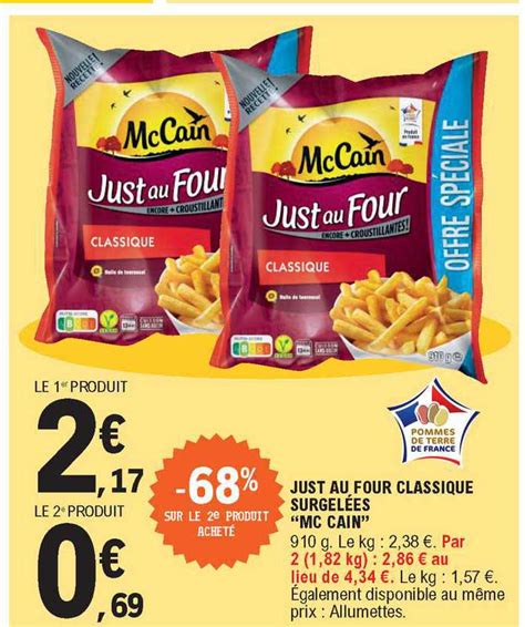 Promo Just Au Four Classique Surgelées mc Cain chez E Leclerc