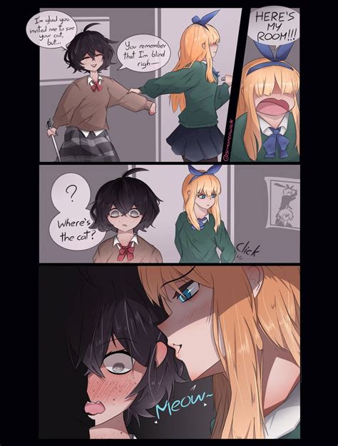 Blind Girl And Blonde Girl Original Drawn By Srmancowicks Danbooru