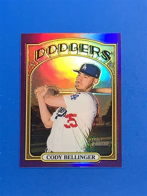 Topps Heritage Chrome Purple Refractor Cody Bellinger Dodgers