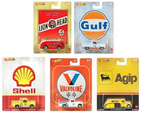 Hot Wheels Pop Culture Vintage Oil Set Completo 5 Miniaturas Universo Hot Wheels