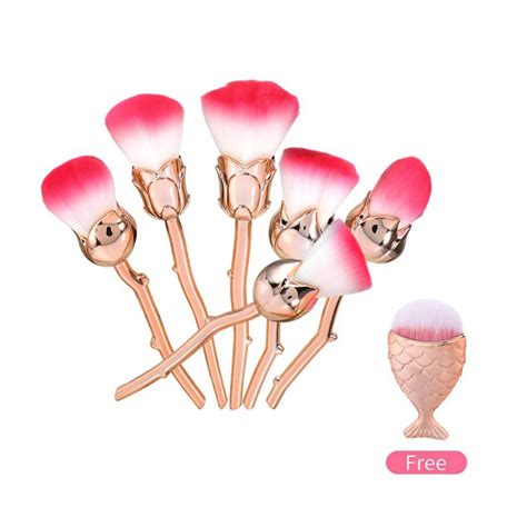 Aliexpress Buy Make Up Brushes Set Professional Pc Rose Flower