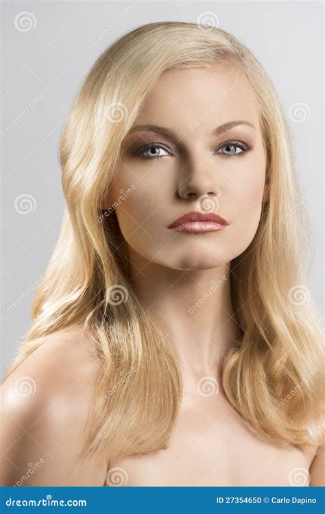 Beauty Portrait Of Pretty Blonde Girl Stock Photo Image Of Face Clean 27354650