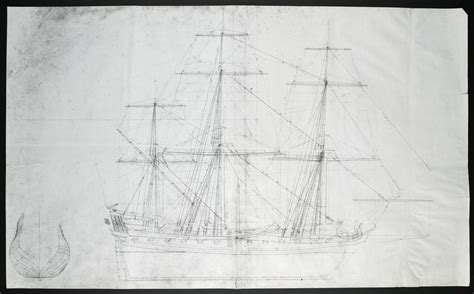 Folio Of Drawings Scale 172 Of Rigging And Sail Plans Of 18th Century