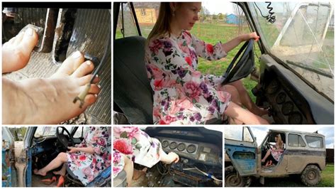 HOT PREMIERE BAREFOOT HARD CRANKING IN RUSSIAN JEEP Emily S Clip Store Clips4sale