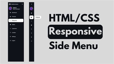 Build A Responsive Sidebar Menu In Html Css And Javascript Beginner