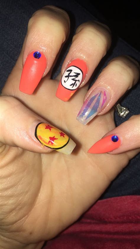 Dragon Ball Z Nails Funky Nails Gem Nails