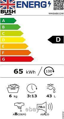 Bush Wmsae W Free Standing Kg Spin Washing Machine White