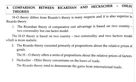 Comparison Between International Trade Theories Ohlin Comparison