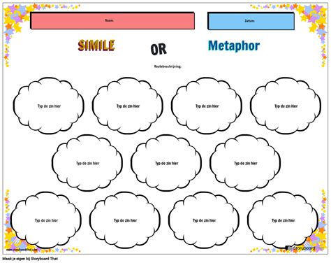 Simile En Metafoor Cloud Thema Activiteit Storyboard