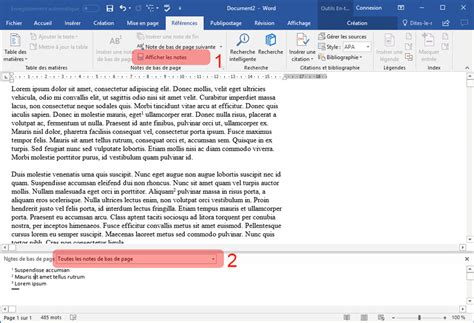 Les notes sur Word - Web Formation