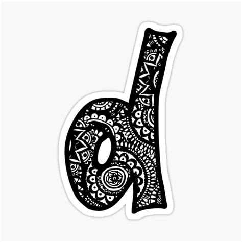 D Doodle Letter Sticker For Sale By Emmybdesigns Redbubble