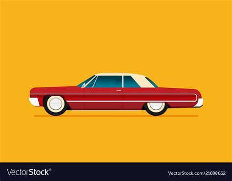 Flat lowrider car icon Royalty Free Vector Image