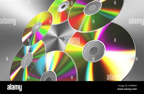 rotating cd dvd discs  metal background   seamless