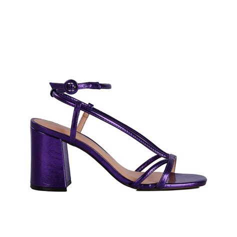 Sandália Feminina Naked Metalizada Luiza Barcelos Roxo Specchio Loja de Moda Feminina