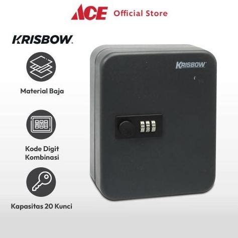 Jual Ace Krisbow Kotak Kunci Berdaya Tampung 20 Kunci Hitam