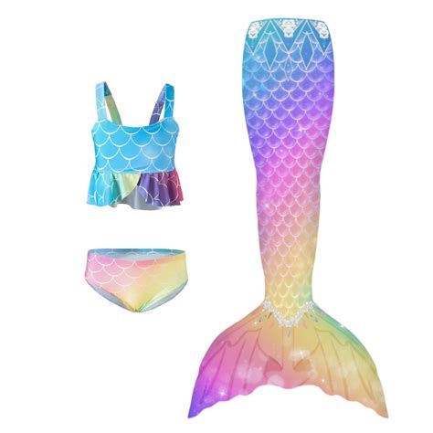 Hiijoy Big Girls Bikini Fish Tail Set Piece Swimsuit Beach Bathing Suit Sizes Walmart