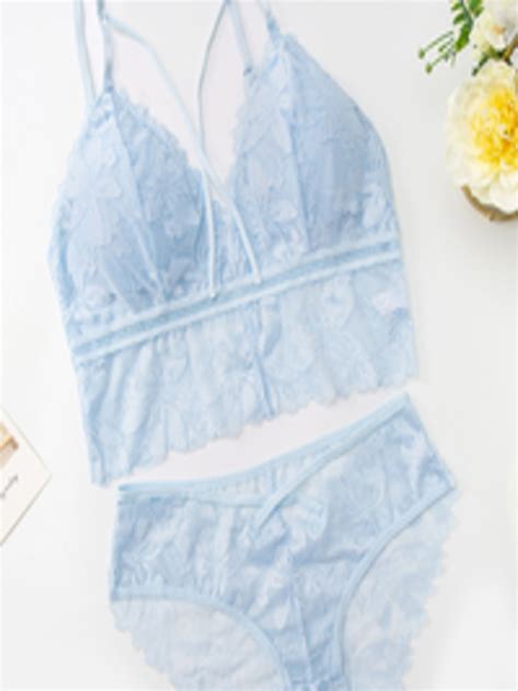 Buy URBANIC Blue Self Design Lingerie Set Lingerie Set For Women Myntra