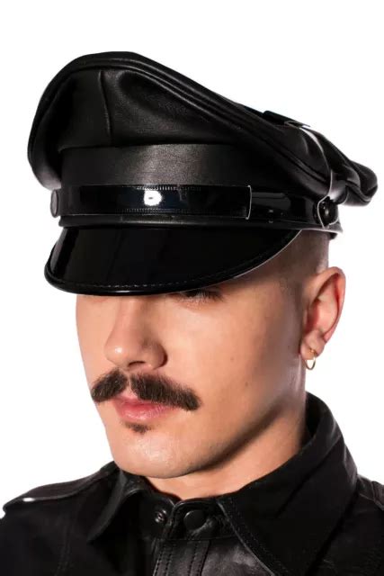Chapeau Arm E Bdsm F Tiche Gay En Cuir Noir Cuir V Ritable Militaire Eur Picclick Fr