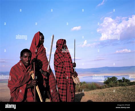 Tanzania Ngorongoro Crater Masai Stock Photo Alamy