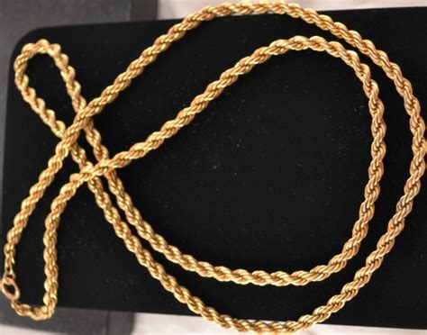 18k Gold 3mm Diamond Cut Rope Chain 22 In