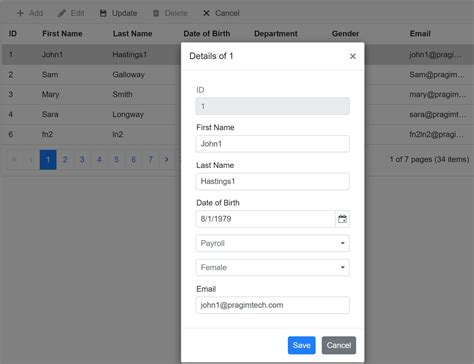 ASP NET Core Blazor DataGrid Editing