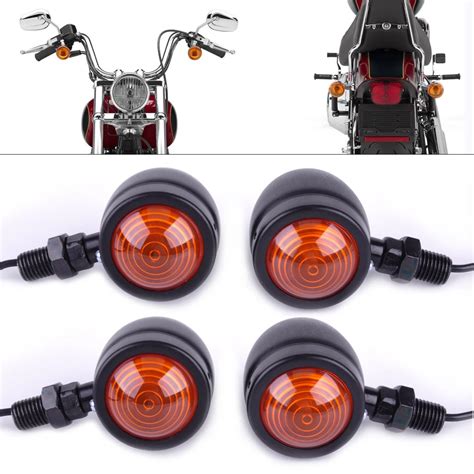 Dwcx Motorcycle Pcs Black Bullet Turn Signal Indicator Lights Lamp For