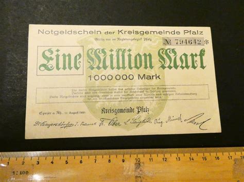 Dt Reich 1923 Kreisgemeinde Pfalz 1 Million Mark Kaufen Auf Ricardo