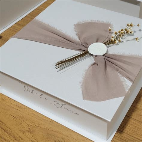 Caixa Convite Casamento Padrinhos Cinza E Nude Elo