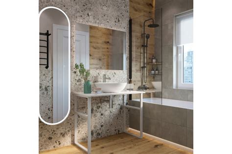 Консоль DIWO Элиста 100 белый мрамор, с раковиной Moduo 55 Leaf ...