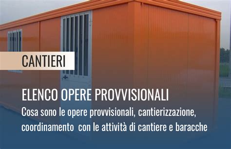 Elenco Opere Provvisionali Cantieri