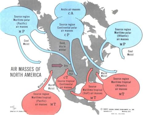 Air Masses Map Of North America United States Map