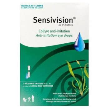 Sensivision Au Plantain Collyre 10 Unidoses Bausch Lomb