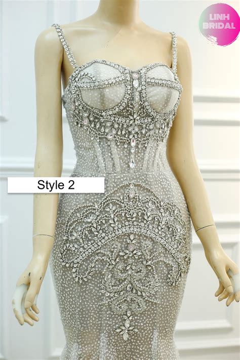 Mesmerizing Beaded Sparkly Crystals White Nude Beige Trumpet Wedding Evening Dress Various Styles