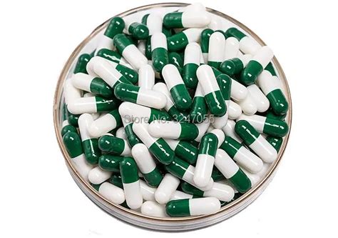 Pcs Lot Size Empty Dark Green White Gelatin Mediceine Powder